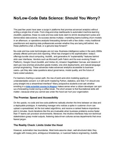 No_Low-Code Data Science_ Should You Worry