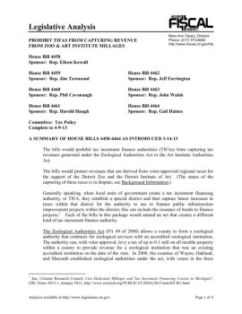 Legislative Analysis Example Legislative Analysis - Michigan Legislature