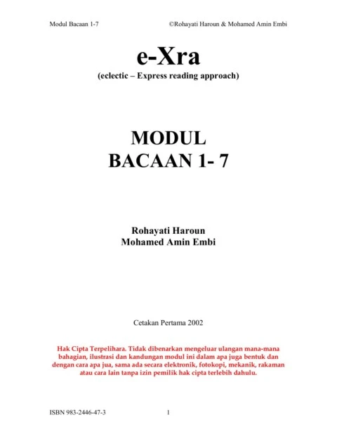 MODUL BACAAN E-XRA
