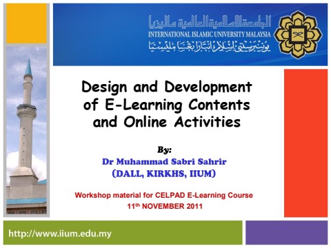 Design and development of e-learning contents and online activities