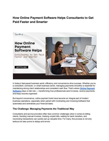 How Online Payment Software Helps Consultants to Get Paid Faster and ...
