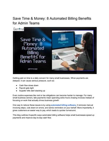 Save Time & Money: 8 Automated Billing Benefits for Admin Teams - Gemma ...