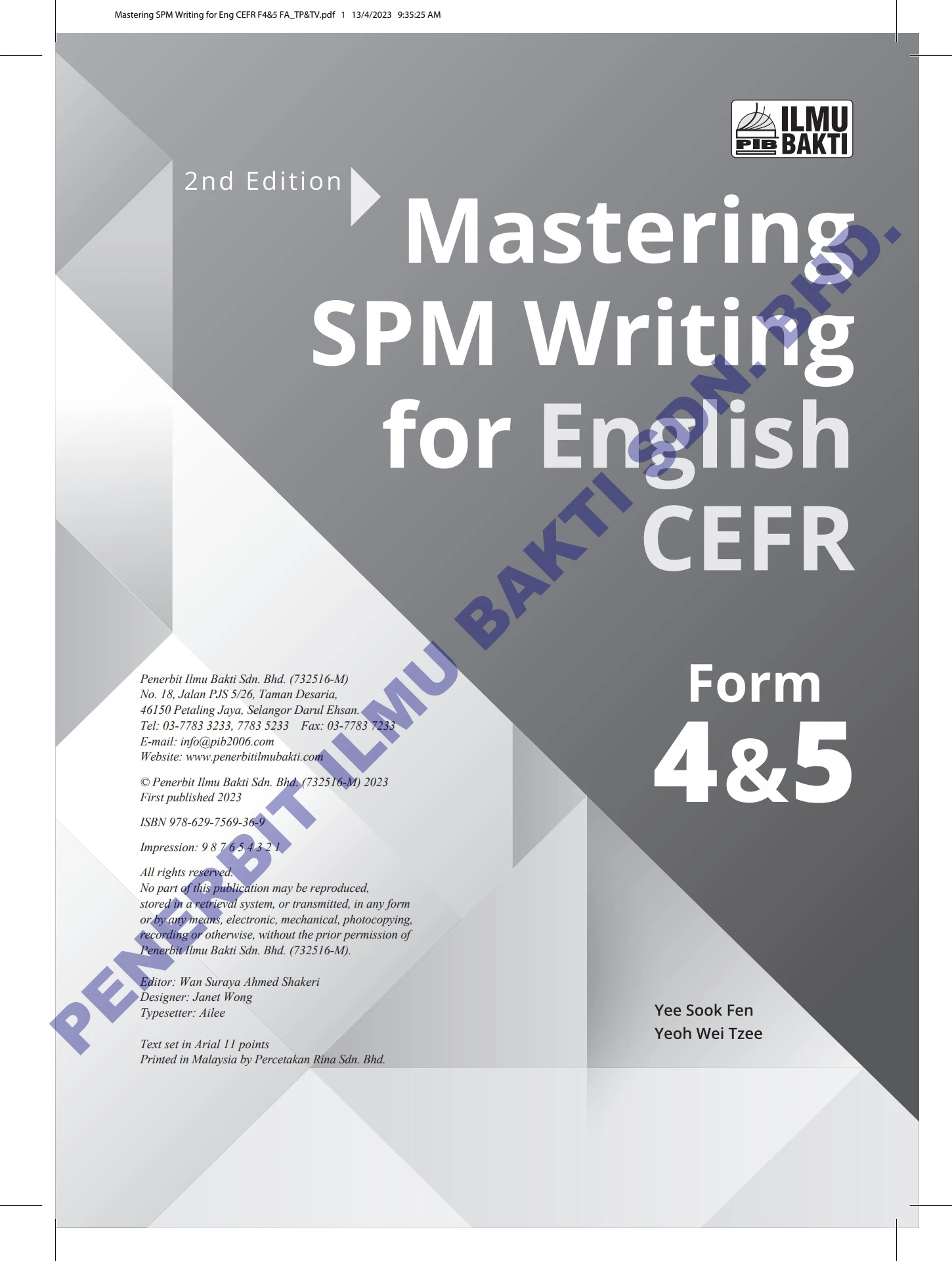 Mastering SPM Writing for English CEFR Form 4&5