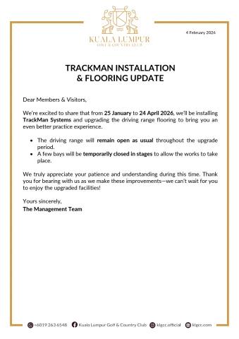 Trackman Installation Work Notice