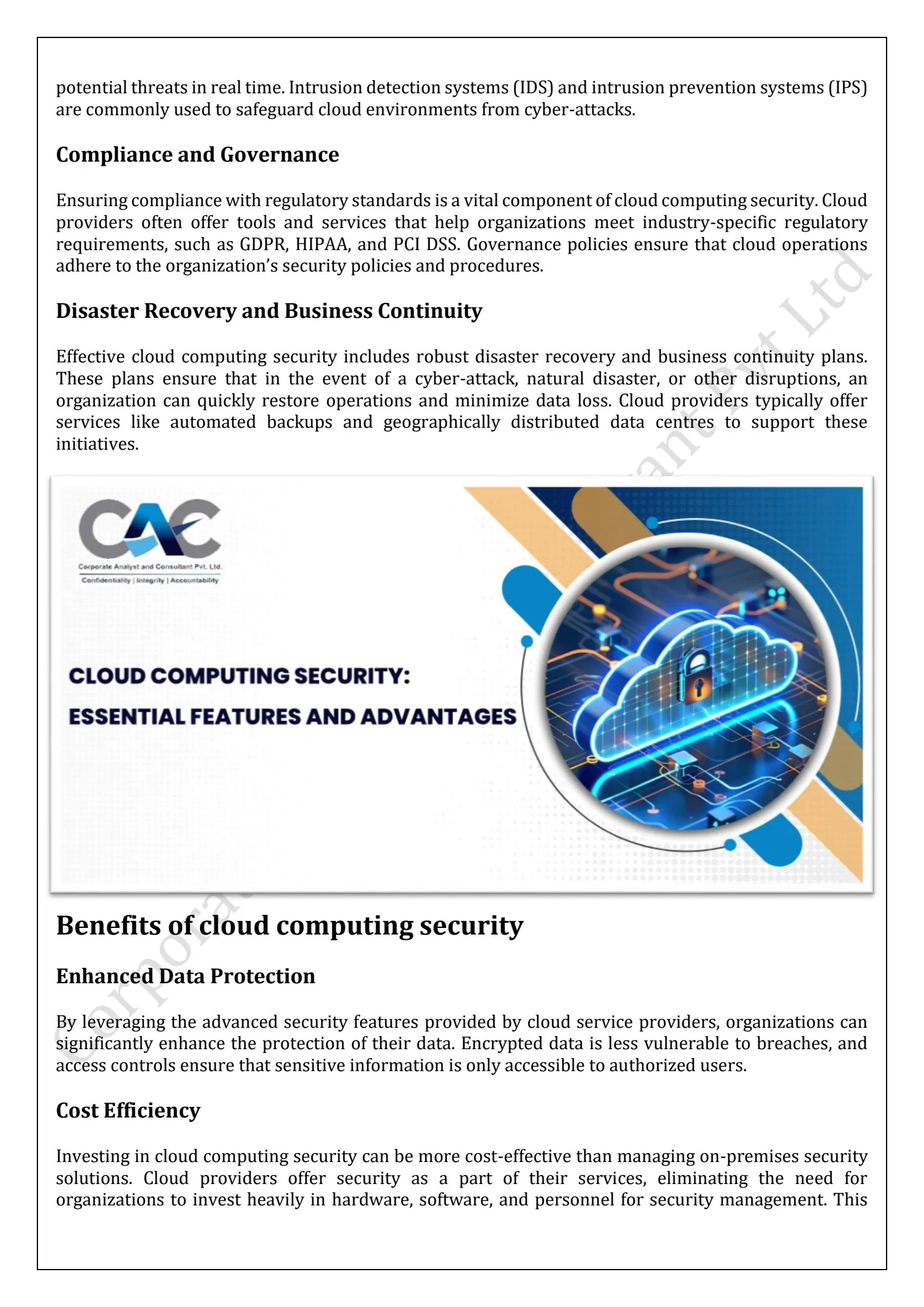 Cloud Computing Security - Essential Features And Advantages
