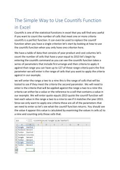 The Simple Way to Use Countifs Function in Excel - Institute of ...