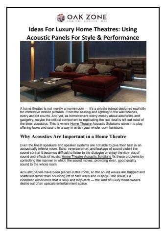 Ideas For Luxury Home Theatres