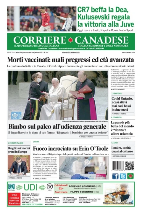Corriere Canadese (21 ottobre 2021)