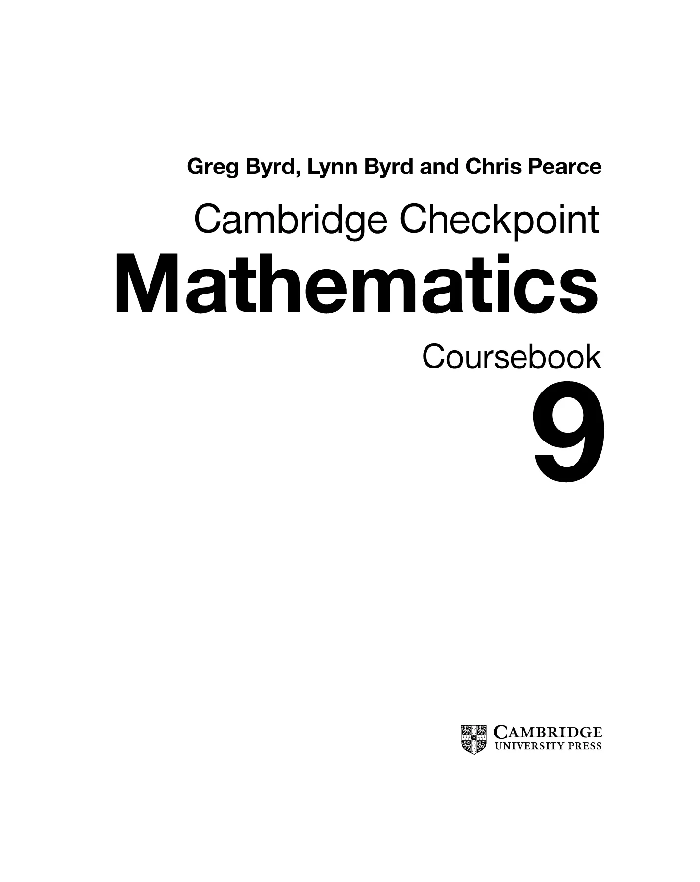 Cambridge Checkpoint Mathematics Coursebook 9