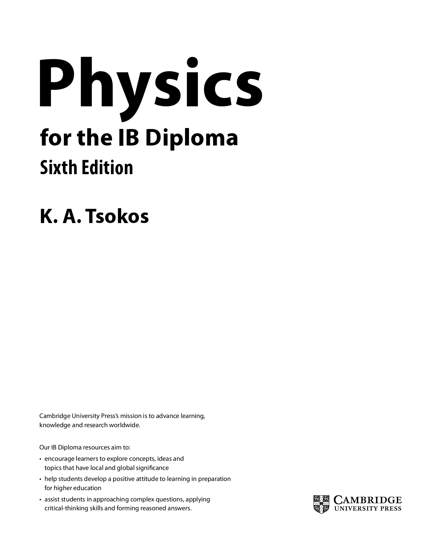 Physics - K.A. Tsokos - Sixth Edition - Cambridge 2014 - Flip