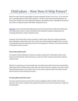 Child Investment Plans – How Does It Help Future - mlall2054 Flip PDF ...