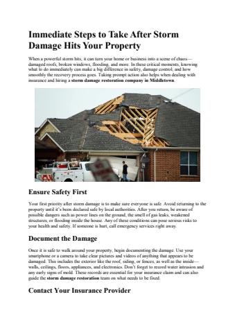 Immediate Steps to Take After Storm Damage Hits Your Property ...