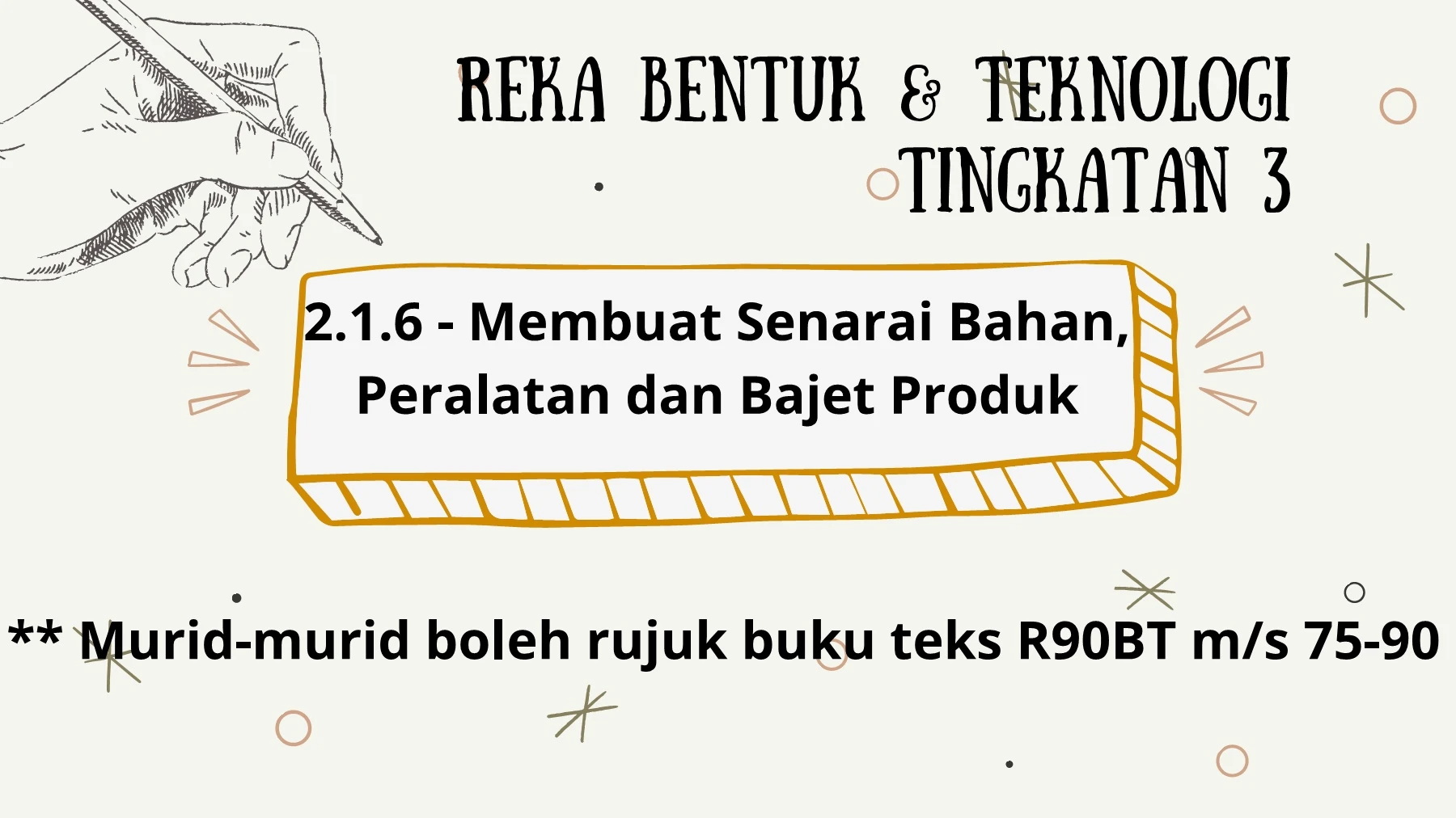 RBT-Senarai Bahan, Alatan dan Bajet Produk