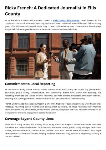 Ricky French’s Role in Ellis County TX Journalism