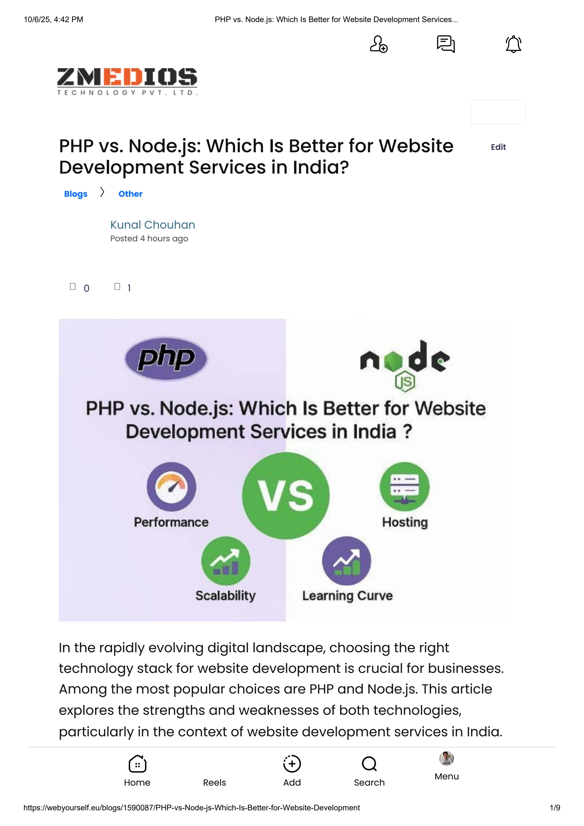 PHP vs. Node.js: Which Is Better for Website Development Services in India?
