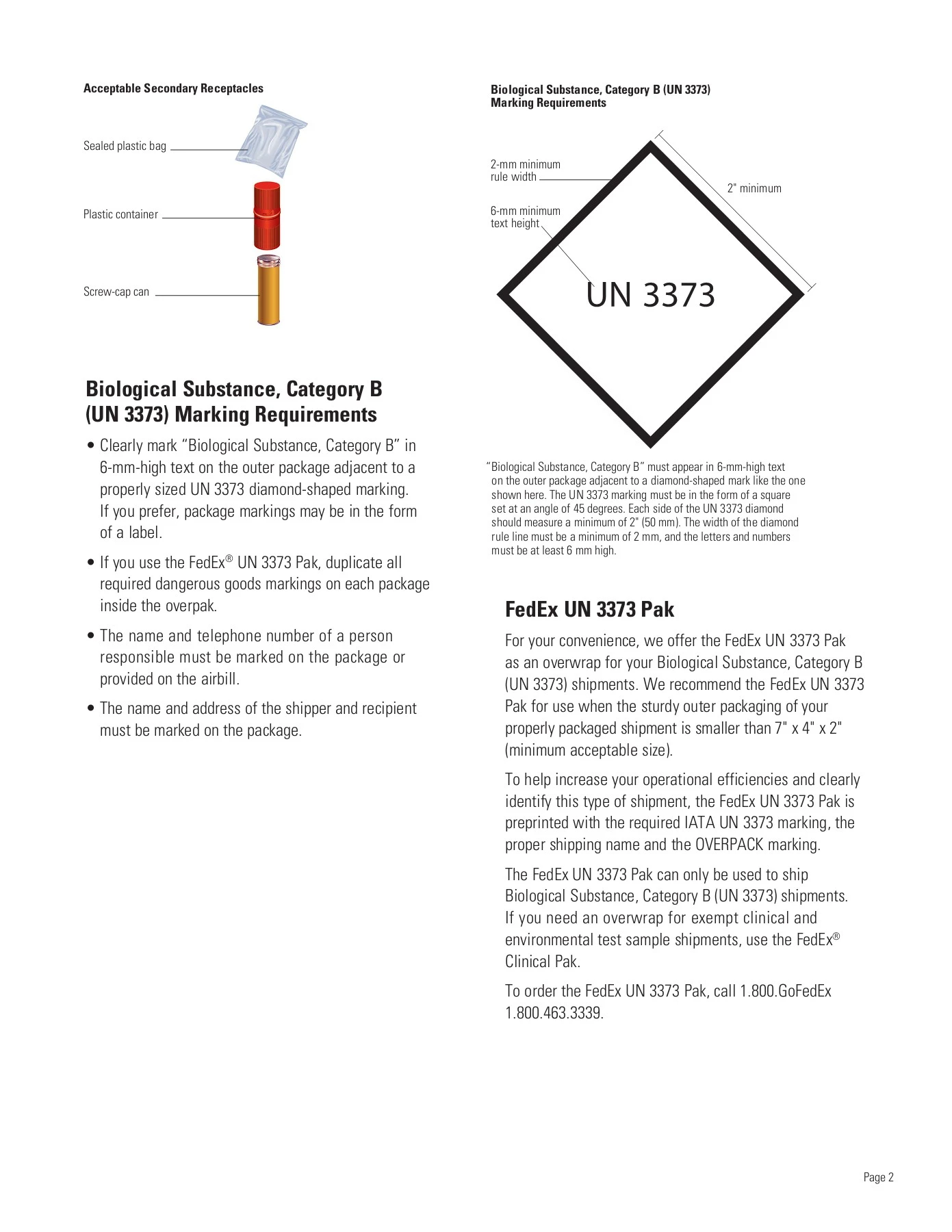 Packaging Guidelines for UN 3373 Shipments - FedEx