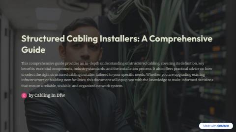 Structured Cabling Installers A Comprehensive Guide - Cabling In Dfw ...