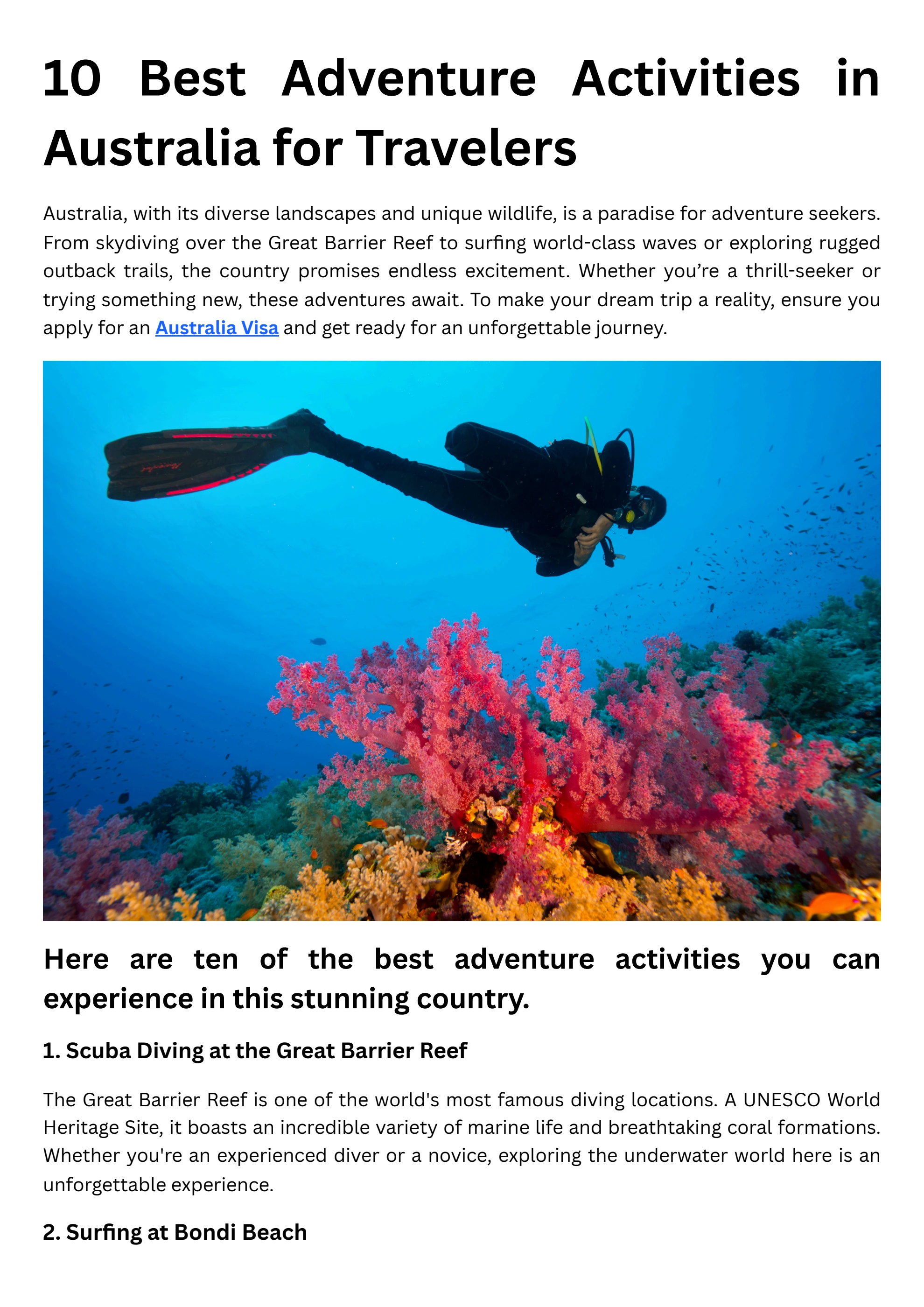 10 Best Adventure Activities in Australia for Travelers