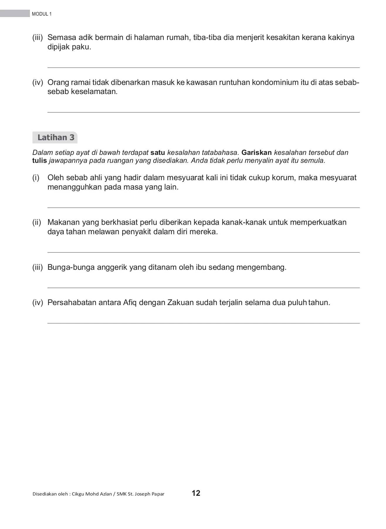 Soalan pertama