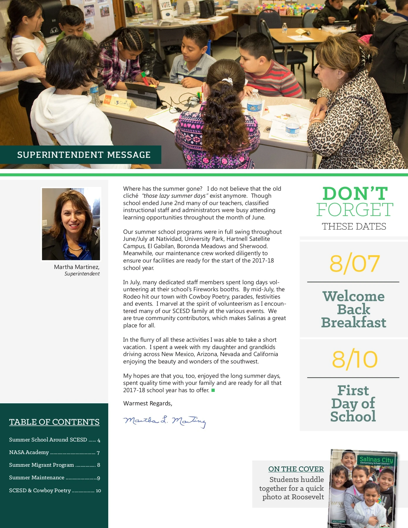 Student Summer Newsletter Examples Summer - District Newsletter