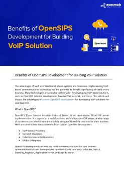 Benefits of OpenSIPS Development for Building VoIP Solution - Ecosmob ...