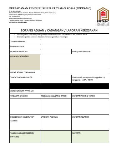 BORANG ADUAN / CADANGAN - ppftk mc Flip PDF | AnyFlip