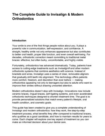 Invisalign First Booklet.pdf The Complete Guide to Invisalign & Modern Orthodontics