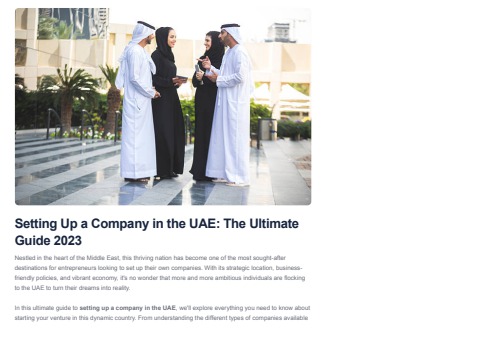 Setting Up a Company in the UAE The Ultimate Guide 2023 - Company ...