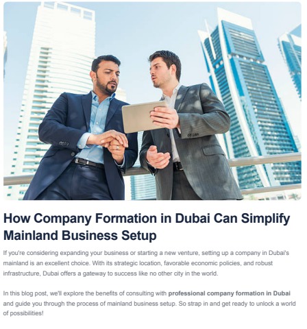 How Company Formation in Dubai Can Simplify Mainland Business Setup ...