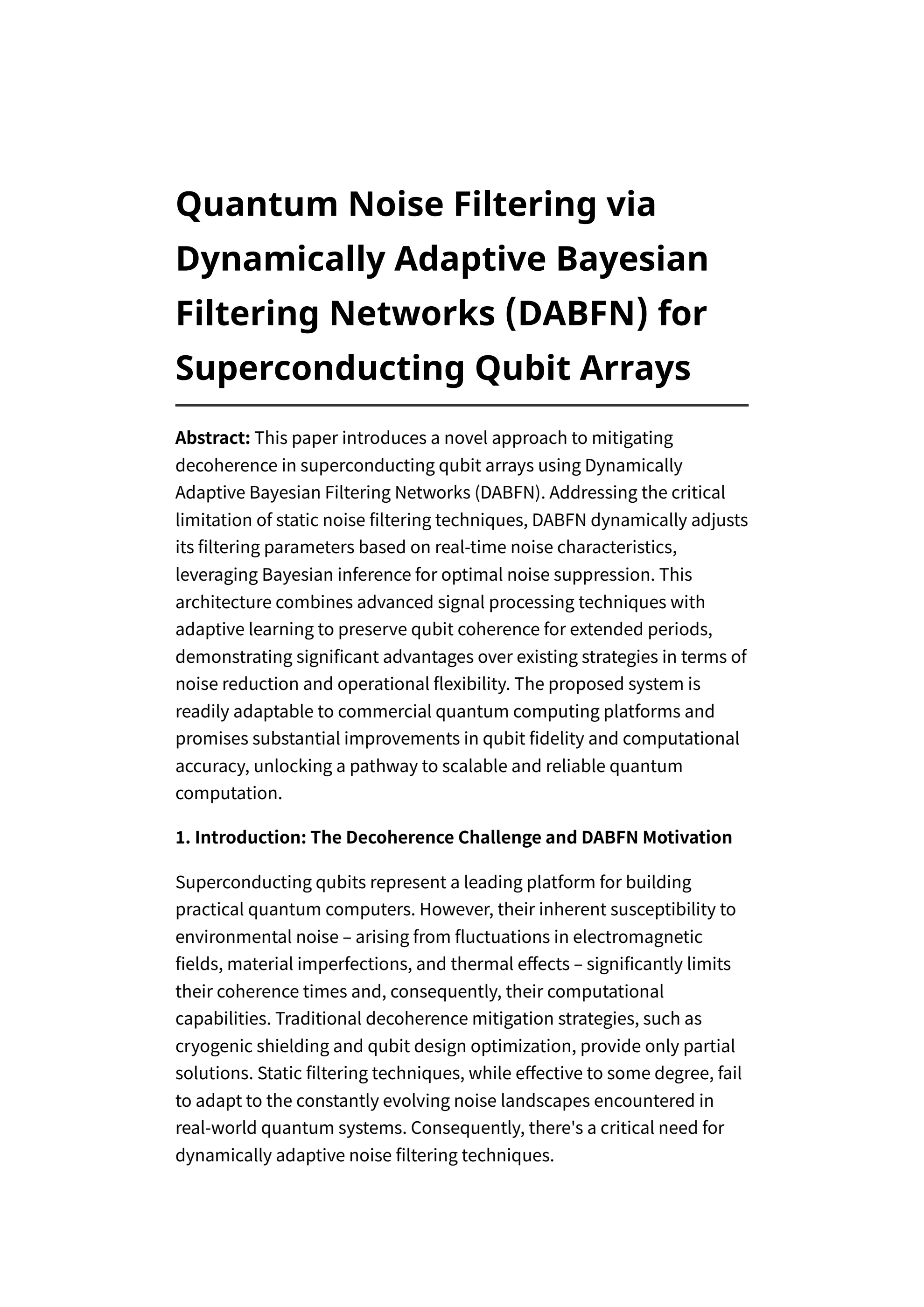 Quantum Noise Filtering via Dynamically Adaptive Bayesian Filtering ...