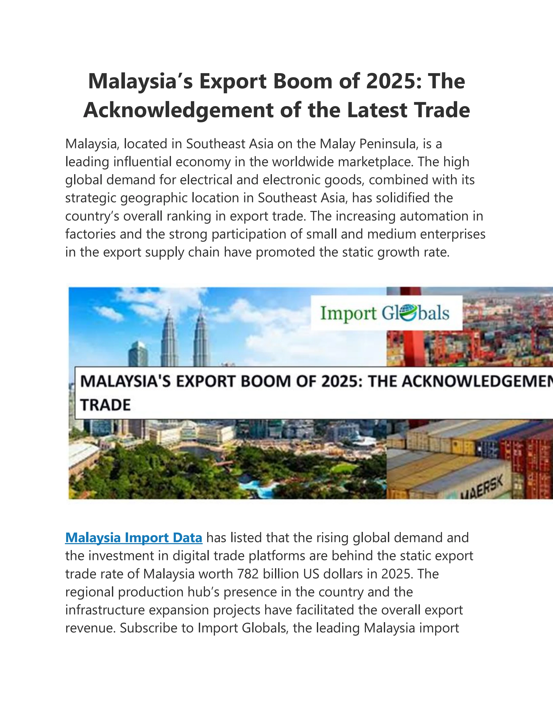 Malaysia Export Boom of 2025 – Trade Growth and Key Export Sectors