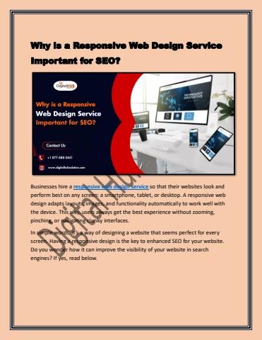 Why is a Responsive Web Design Service Important for SEO?