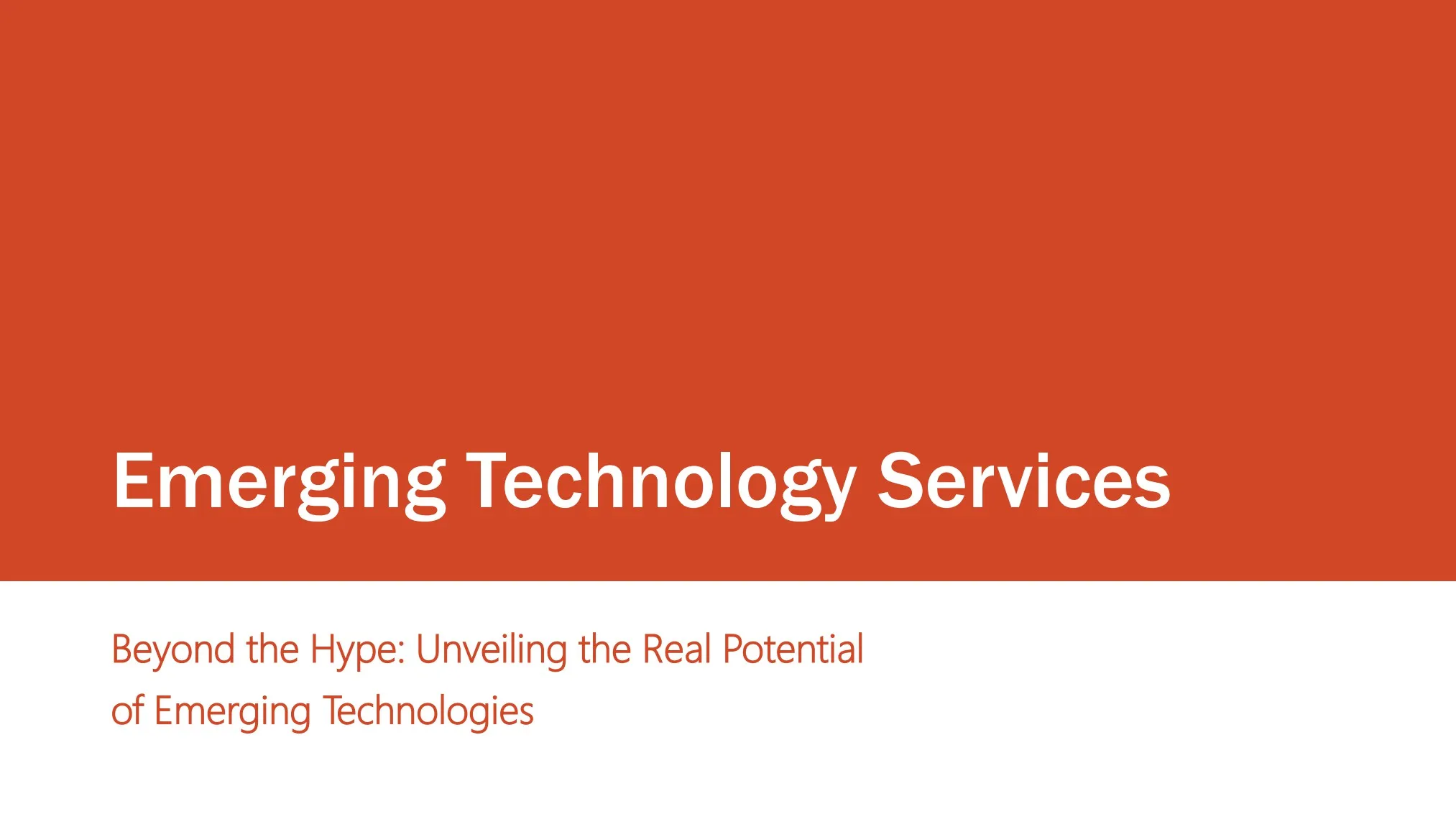 Emerging Technology Solutions Development