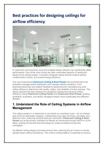 Best practices for designing ceilings for airflow efficiency