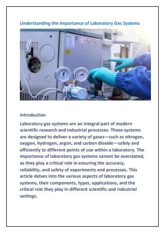 Lab Gas Delivery Understanding the Importance of Laboratory Gas Systems