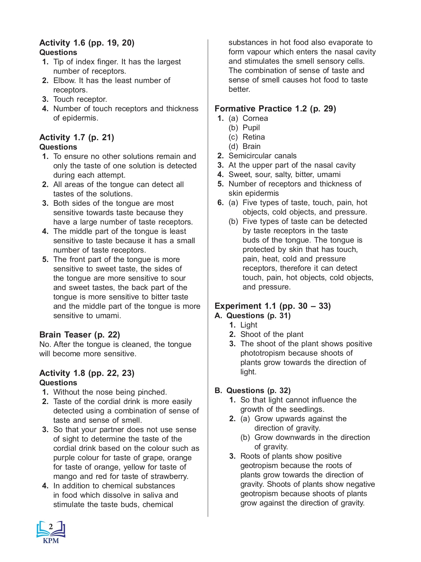 Science Form 3 textbook answer (Chapter 1-4)