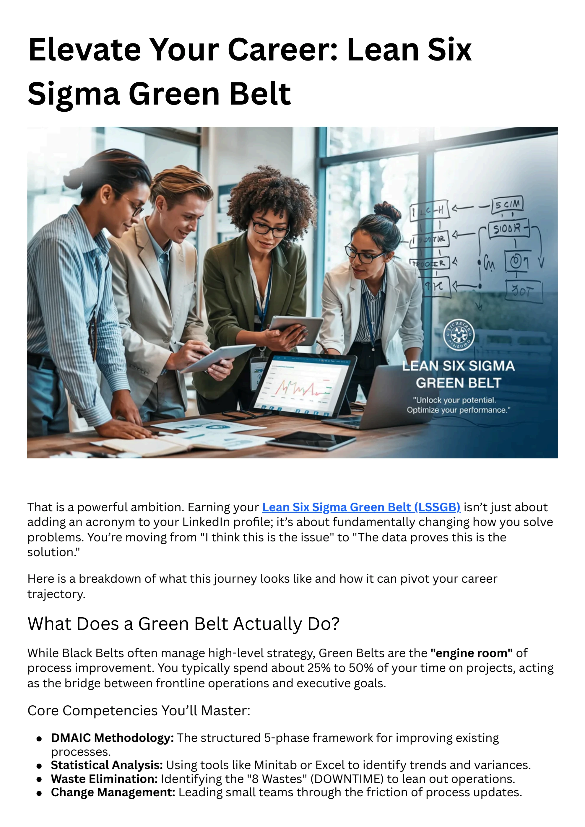 Elevate Your Career Lean Six Sigma Green Belt