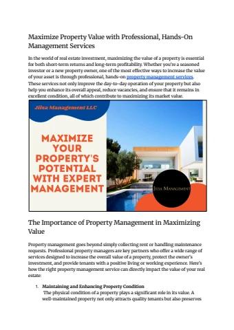 Maximize Property Value with Professional, Hands-On Management Services