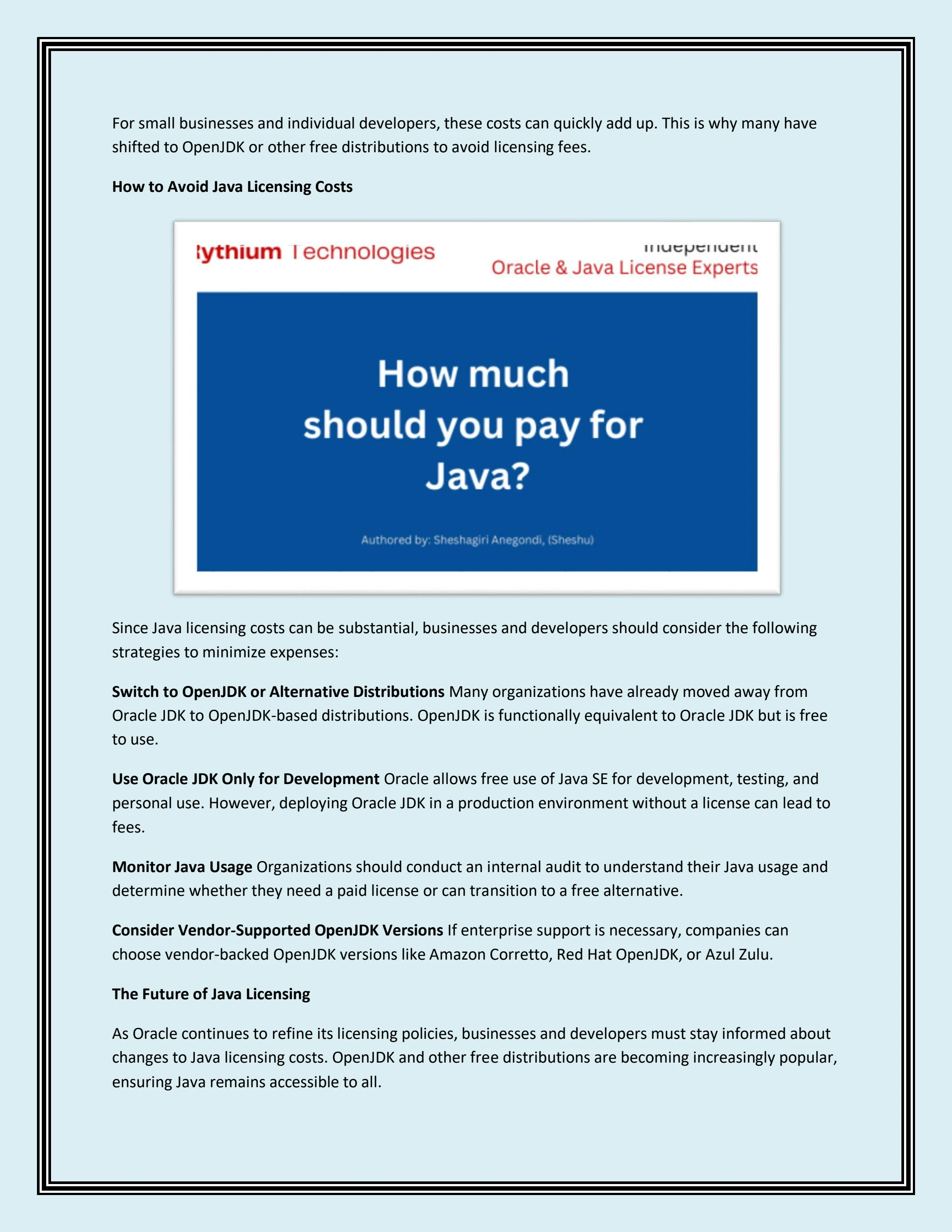 Understanding Java Licensing Costs Is Java Free