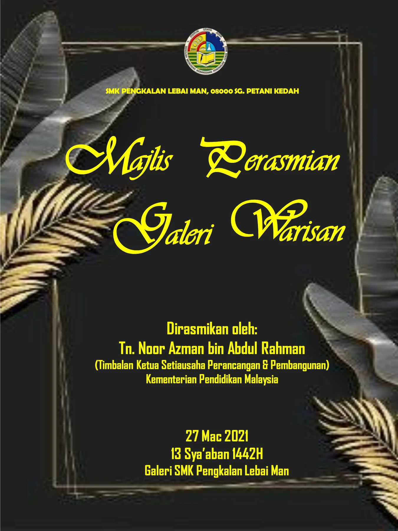 BUKU PROGRAM PERASMIAN GALERI WARISAN