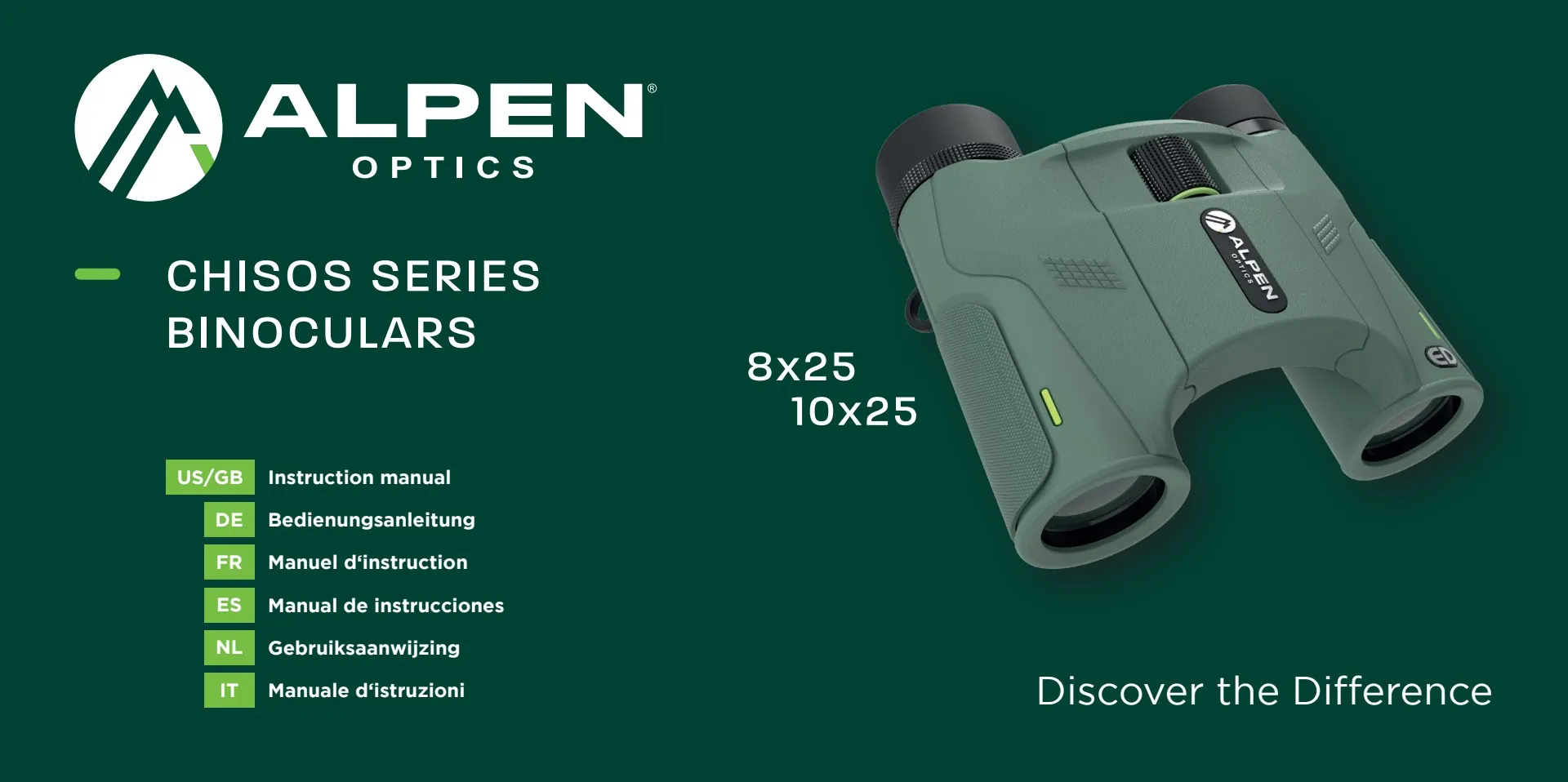 ALPEN OPTICS Chisos 8x25 ED Binoculars with PXA Coating 15185