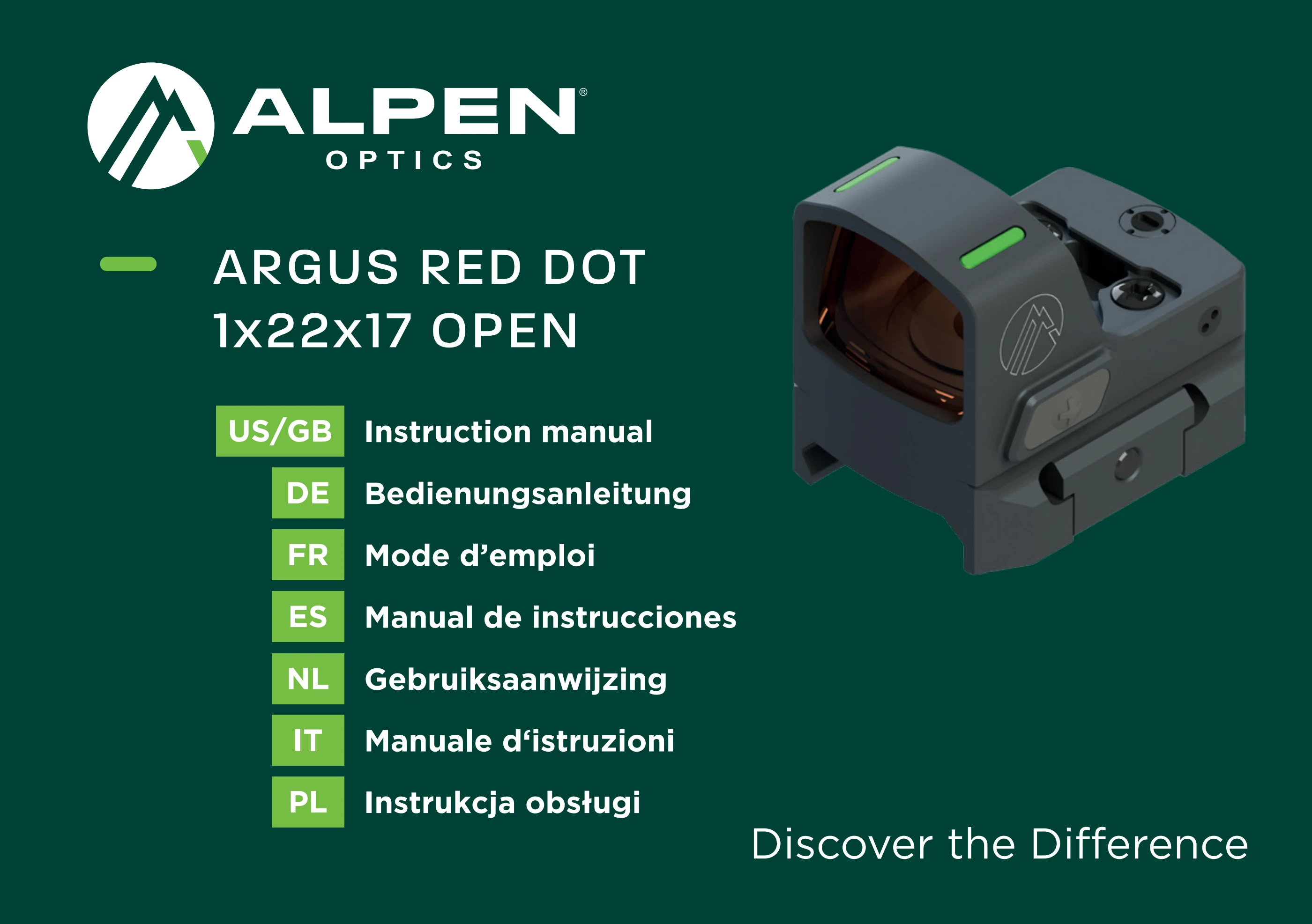 ALPEN OPTICS Argus Red Dot Vizier 1x22x17 open | 15223
