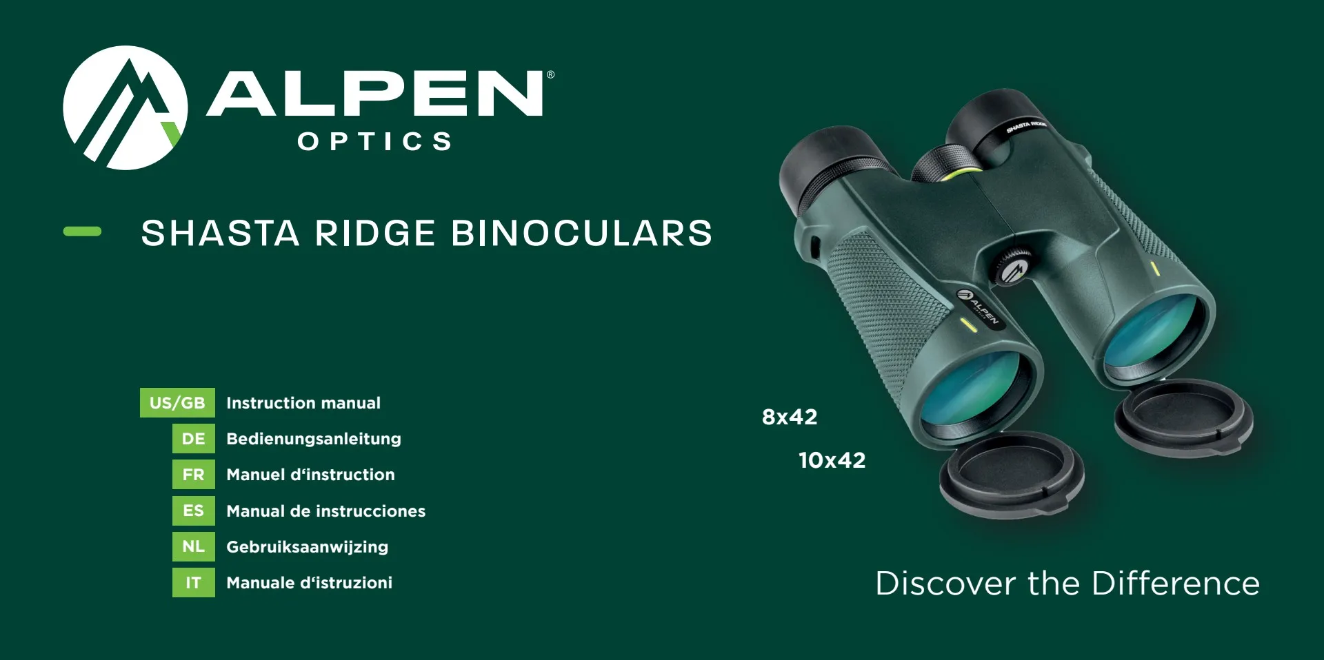 ALPEN OPTICS Shasta Ridge 10x42 Binoculars with HR Coating ALP161042