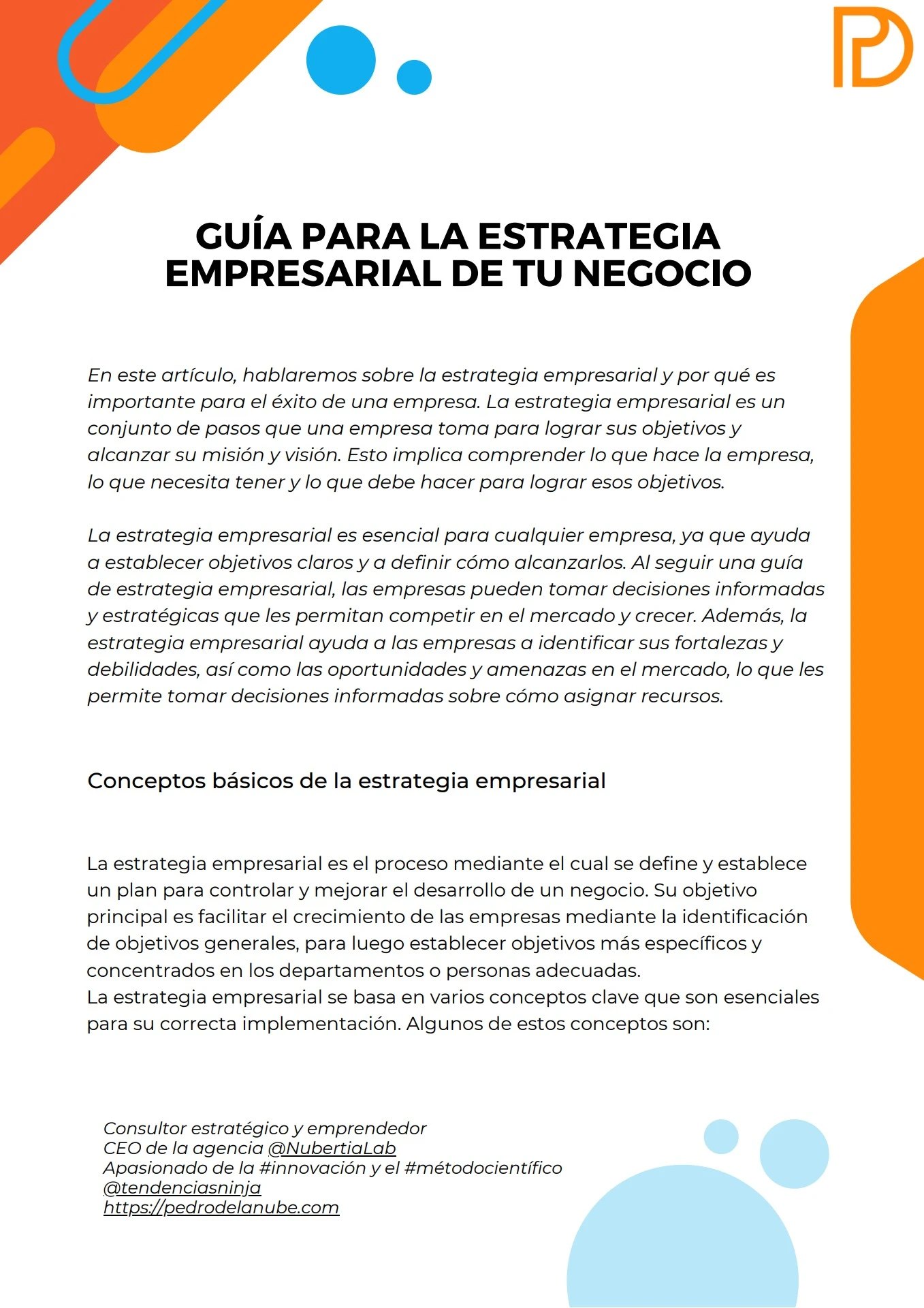 Guía para la estrategia empresarial de tu negocio