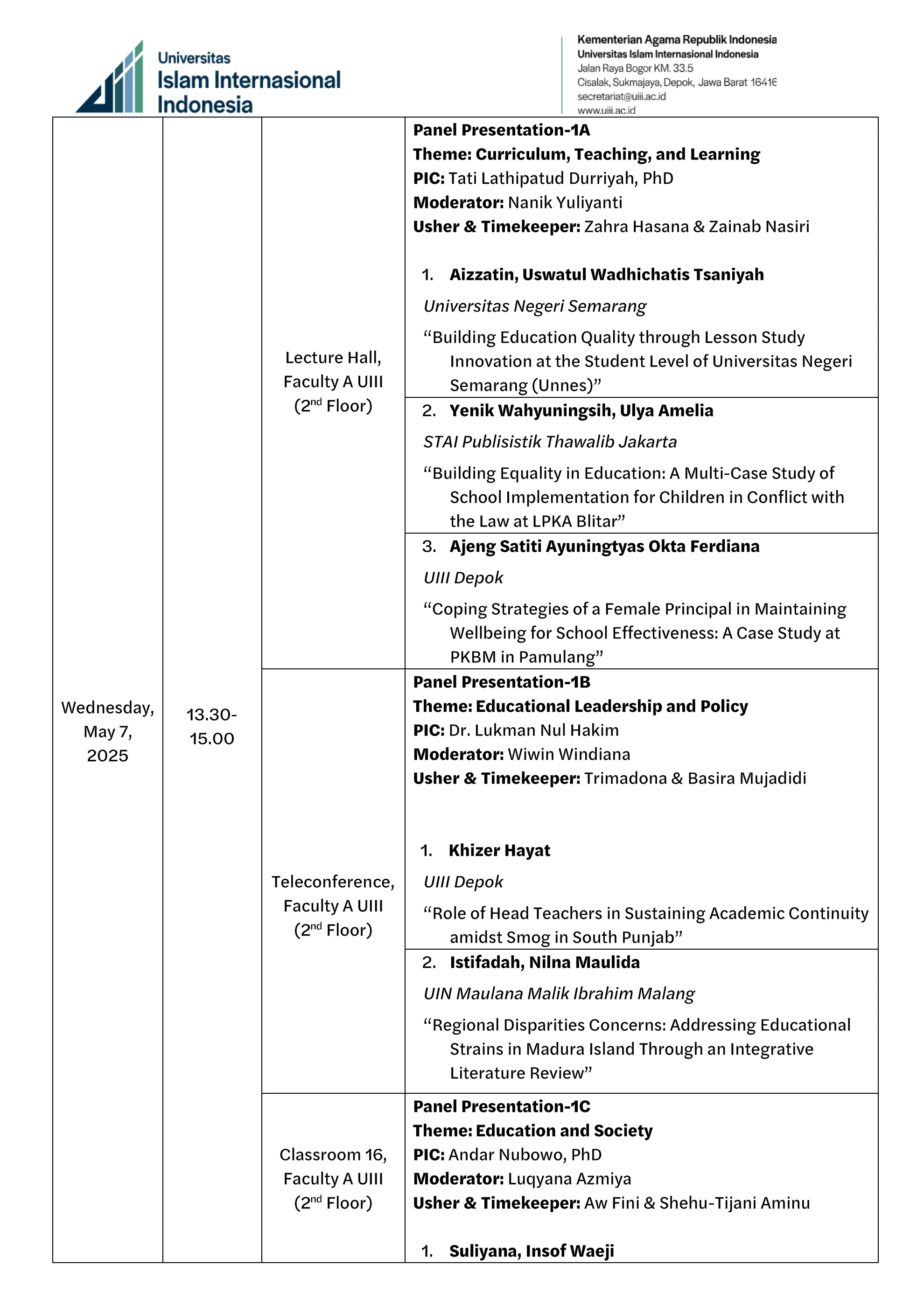 169 Invitation to the 4th Faculty of Education Annual Conference 2025 ...
