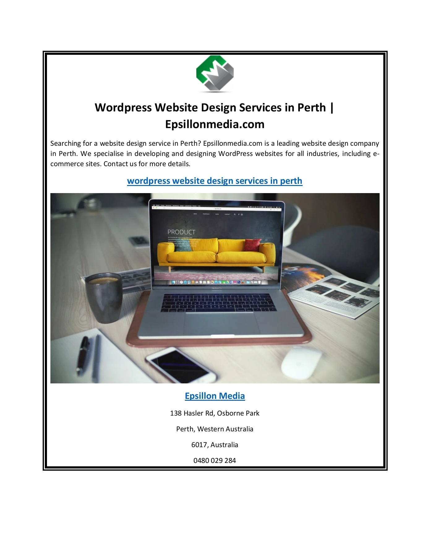 Wordpress Website Design Services in Perth | Epsillonmedia.com