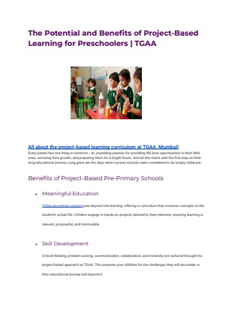 The Potential and Benefits of Project-Based Learning for Preschoolers ...