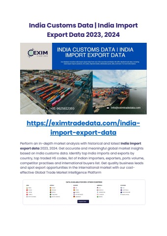 India Customs Data | India Import Export Data