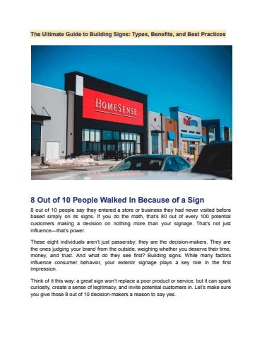 The Ultimate Guide to Building Signs: Types, Benefits, and Best Practices