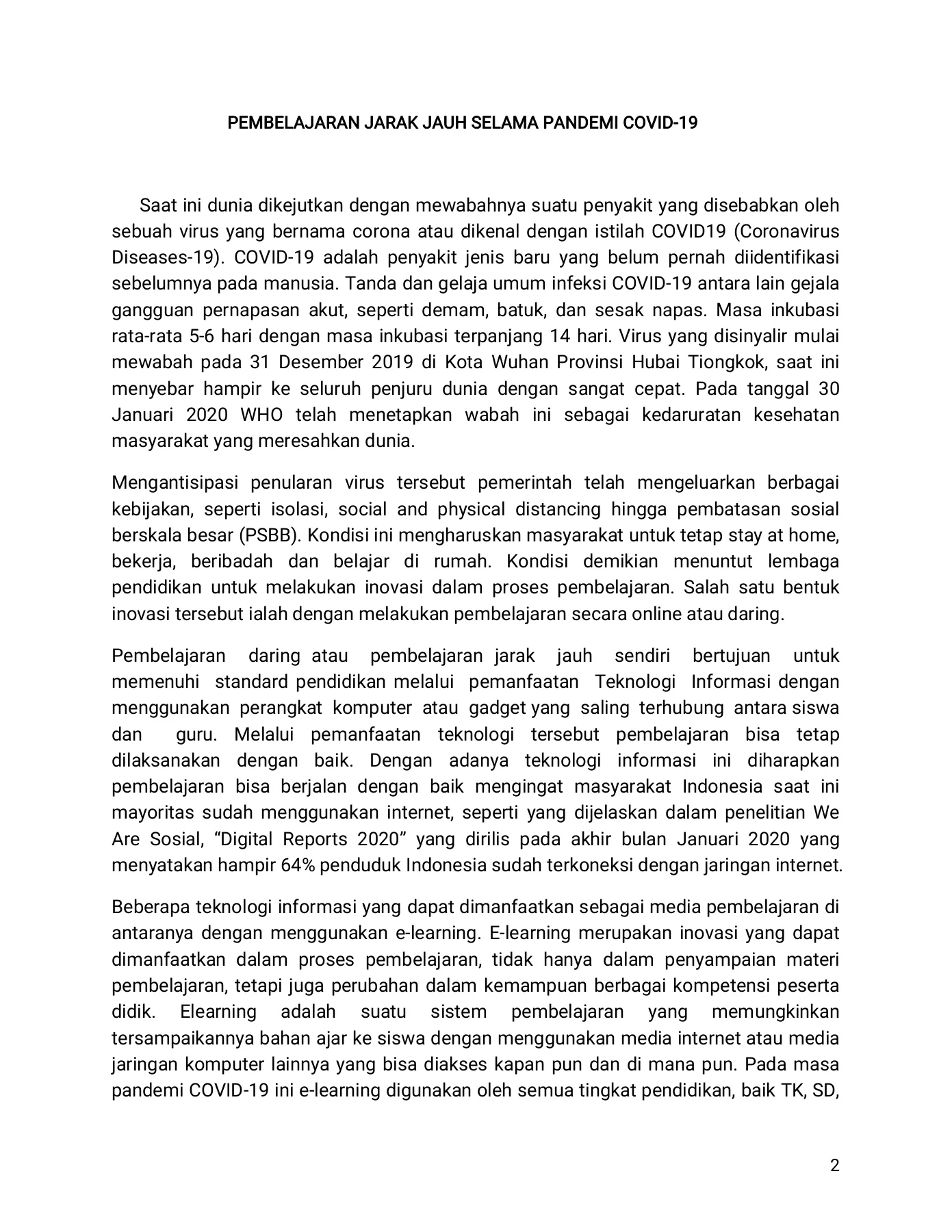 Pembelajaran jarak jauh selama masa pandemi covid-19 - Monica puspita sari
